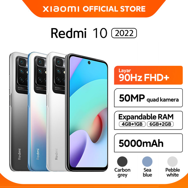 Foto Official Xiaomi Redmi 10 2022 (6/128GB) Helio G88 50MP AI Quad Kamera Layar FHD+ 6,5