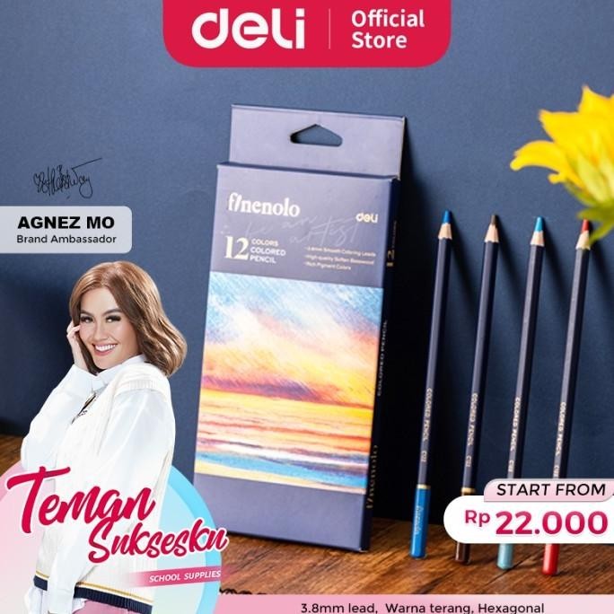 

Trend - Deli Finenolo Pensil Warna / Colored Pencil 3.8mm Lead EC131 - 12 warna ,.