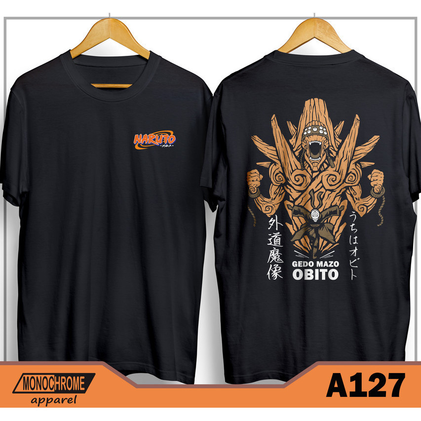 A127 Kaos Baju Distro Pria Anime Jepang Naruto Obito