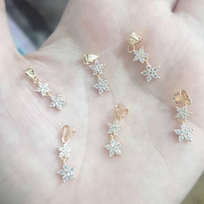 LIONTIN KALUNG BANDUL PENDANT BINTANG STAR EMAS ASLI 375 MURAH 8K