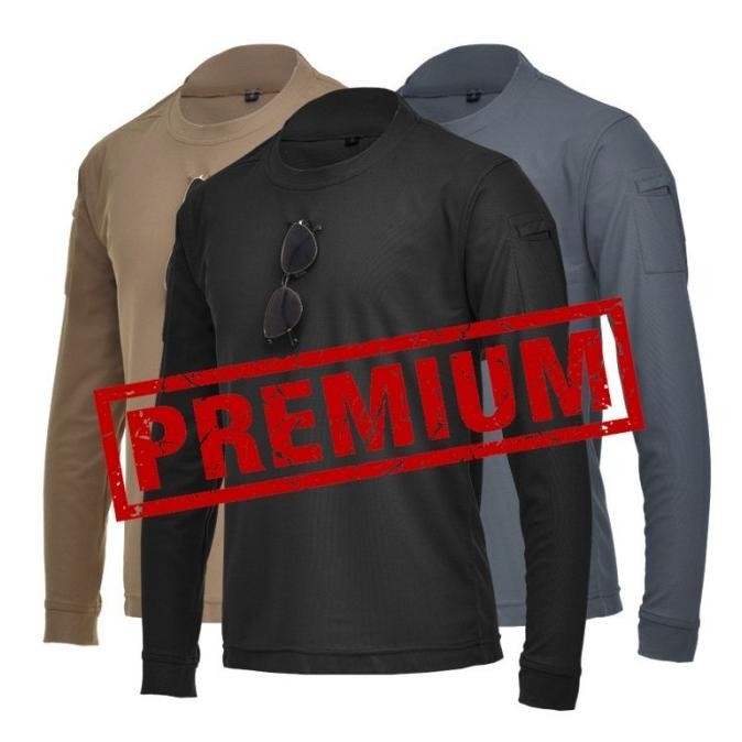 Kaos Polos / Baju Polos Pria Tactical - Lengan Panjang Import