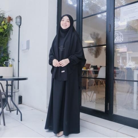 Gamis Wanita Syari Polos Alisha Set Khimar Cadar Terbaru Baju Muslim