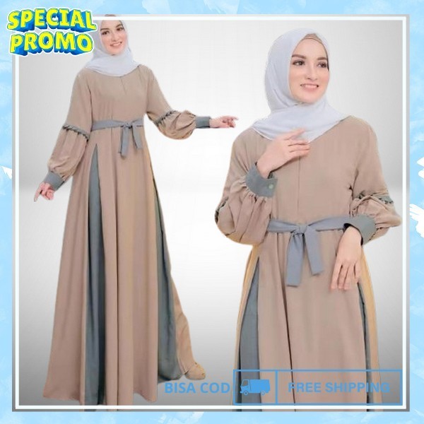 Gamis Wanita Terbaru 2024 Dewasa Baju Pengajian Tunik Setelan Syari Set Cadar Ghamis Idul Fitri Game