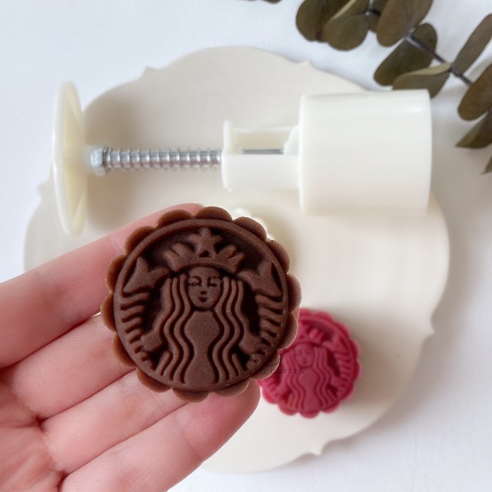CETAKAN MOON CAKE 75GR STARBUCK CETAKAN KUE BULAN KODE C004