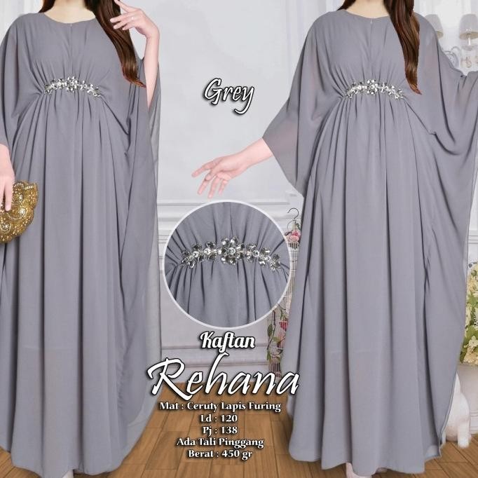 Kaftan Modern Terbaru Muslim Cantik Kaftan Busui Ceruty Premium Rehana