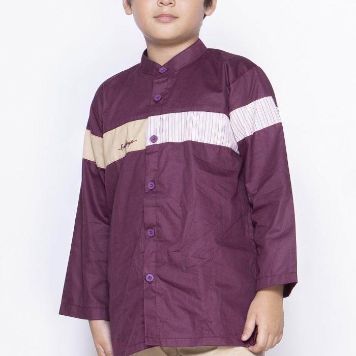 Baju Set Koko Anak Laki-Laki Khairy By Fattaya Premium Burgundy Berkualitas Ready