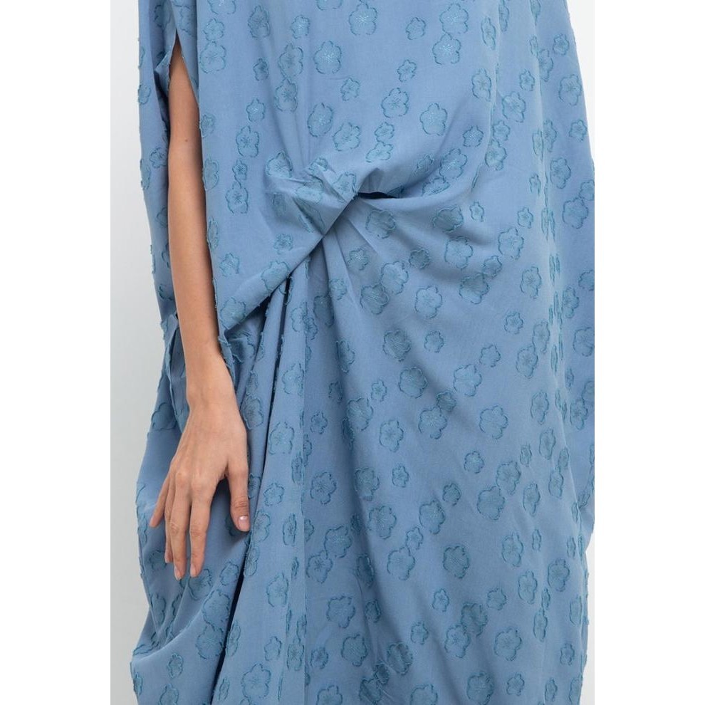 Chic Simple Ruched Sakura Jacquard Kaftan