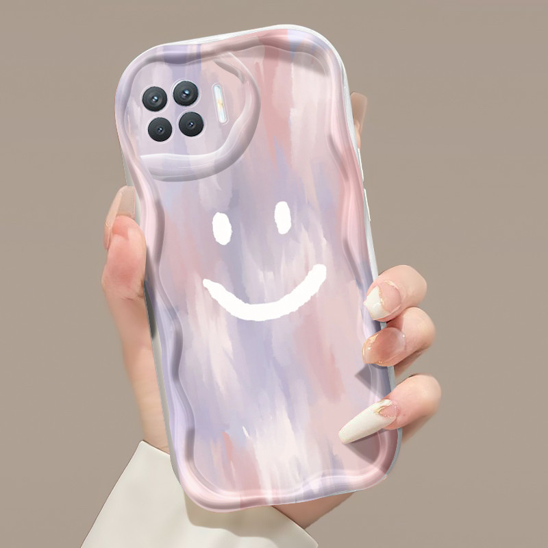 Casing Hp OPPO A93 2020 F17 Pro Reno 4F Reno4 F Reno 4 Lite Reno4 Lite Case pola wajah tersenyum bag