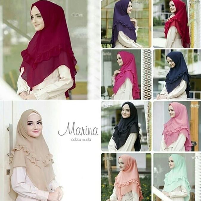 Hijab Instan Khimar Khimar Bergo Hijab Jilbab Syari Ceruti Marina