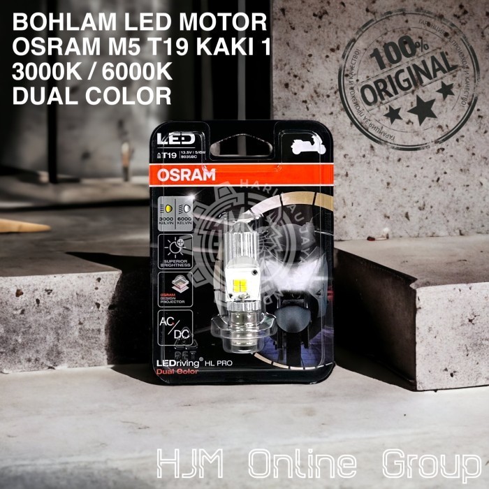 Ready BOHLAM LAMPU MOTOR LED M5 T19 KAKI 1 DUAL COLOR 2 WARNA OSRAM ORIGINAL