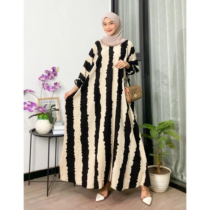 Kaftan Batik Modern Jumbo Long Dress Kaftan Modern Kekinian