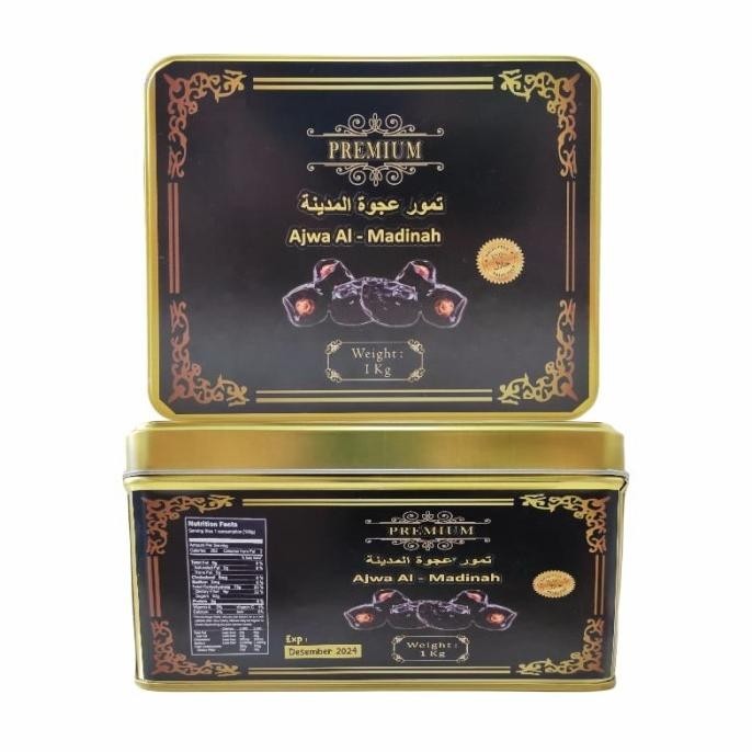 

Kurma Ajwa/Nabi Madinah Super Jumbo/Grade A Kemasan Kaleng Premium 1kg SS99