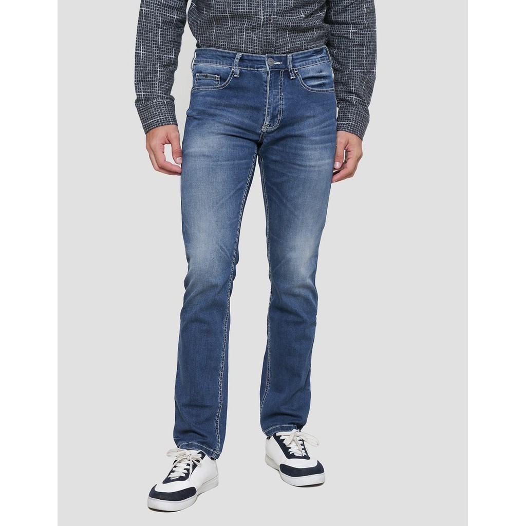 Andrew Smith Casual Washed Accent Celana Panjang Pria 115841743