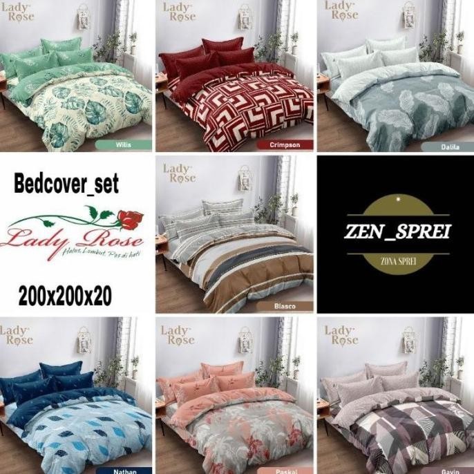 Lady Rose - Bedcover Set Lady Rose 200X200 Karet ( Flat ) - Terbaru & Joerren499