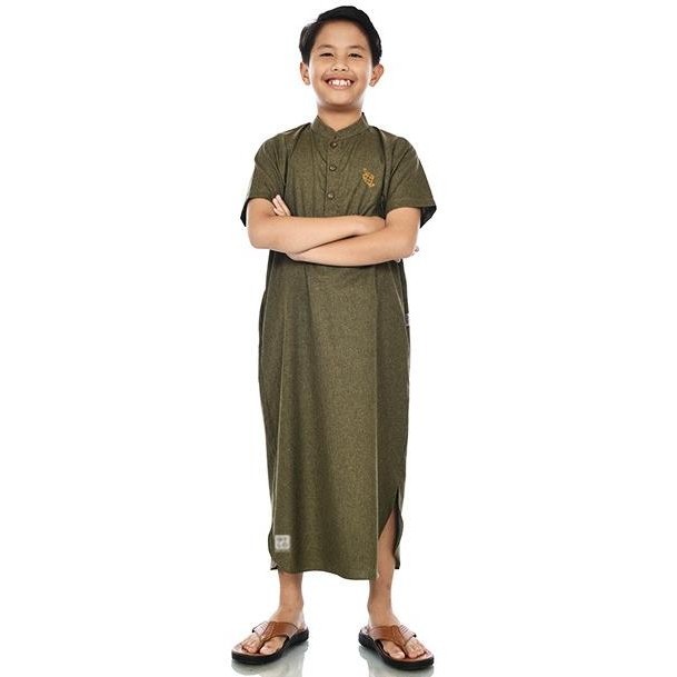 Gayalo - Jubah Gamis Anak Laki-Laki Katun Madinah Olive