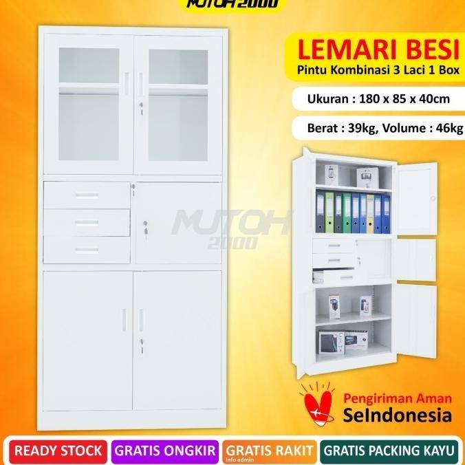 

Terlaris Lemari Arsip Lemari Besi Pintu Kombinasi 3 Laci 1 Box Lg Pengiriman Cepat