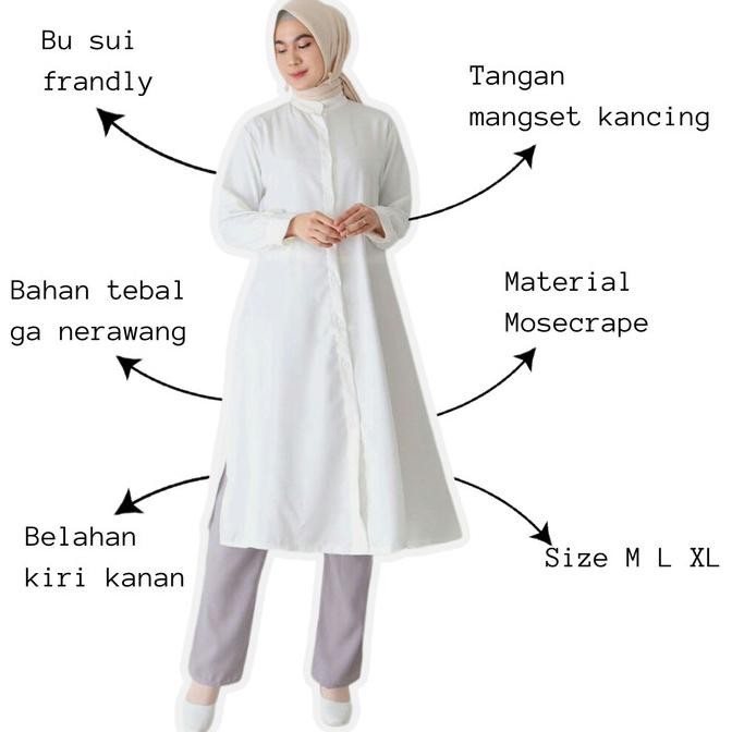 Long Tunik Polos Wanita Tunik Busui Gamis Busui