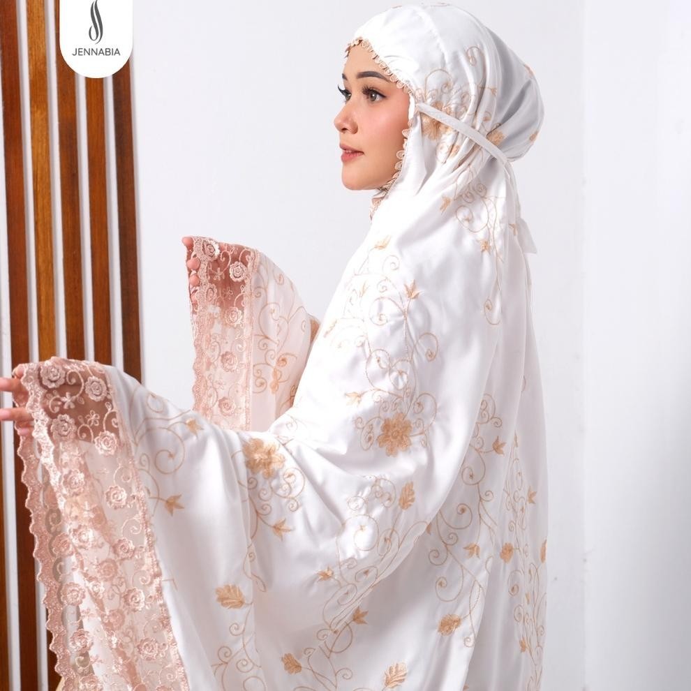 (Cod) Jennabia.Tsm - Mukena Dewasa Katun Premium Renda Mewah Bordir Prily Asli