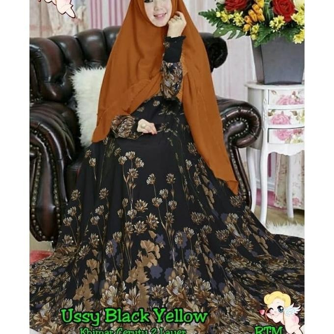 Baju Muslim Gamis Syari Jumbo Busui Ussy Wolfis Monalisa Ld120