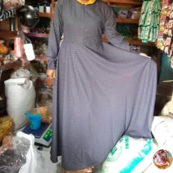 Gamis Tartan Abu Tua Original Hermosa