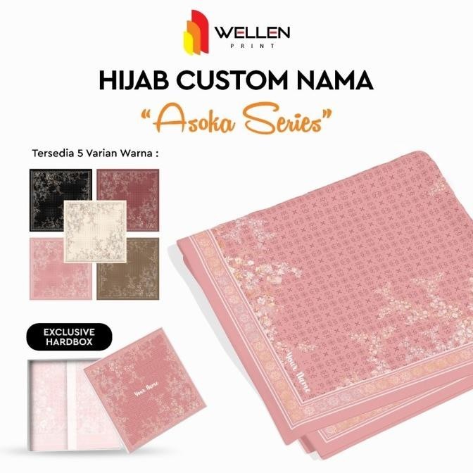 Cetak Hijab Scraf Voal Asoka Series / Print Jilbab Custom Nama Logo