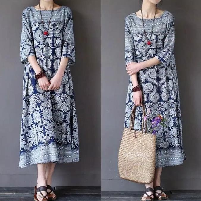 Dress Ramadhan Panjang/Gaun Kaftan Import Wanita Big Size