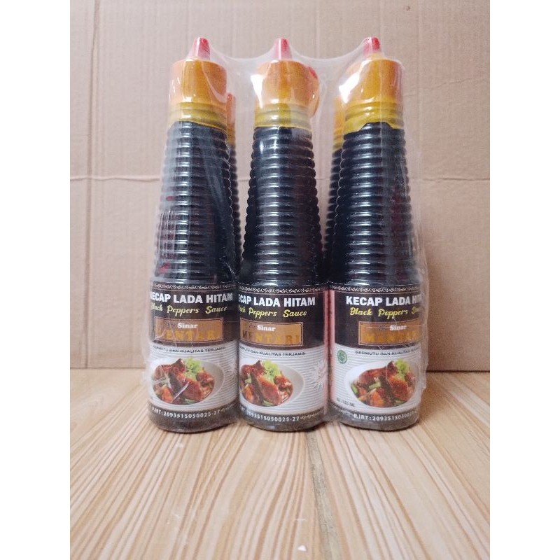 

Paket Hemat Kecap Lada Hitam 6 botol cap sinar mentari 150 ml