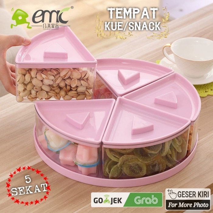 Snack Box 5 SEKAT Tempat Kue Kering Snack Lebaran Toples Box Kue Meja