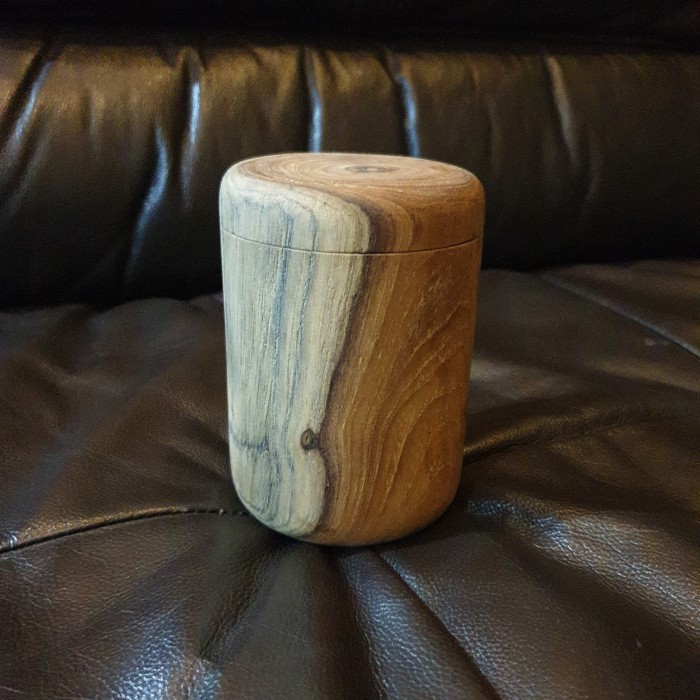 Taro wooden jar 13cm / box toples kayu jati / tempat gula garam teh