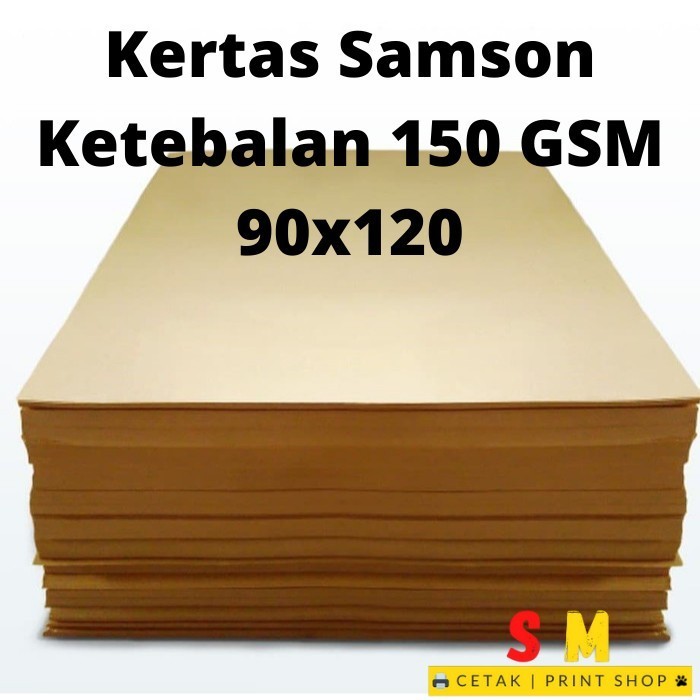 

Kertas Samson Cokelat 150 Gsm / Gram 90 X 120 100 Lembar