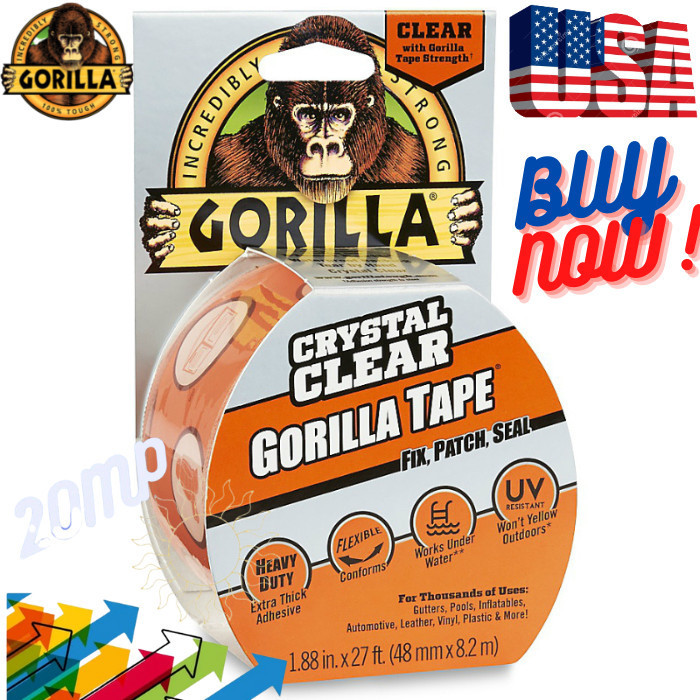 

Isolasi Lakban Gorilla Tape Crystal Clear