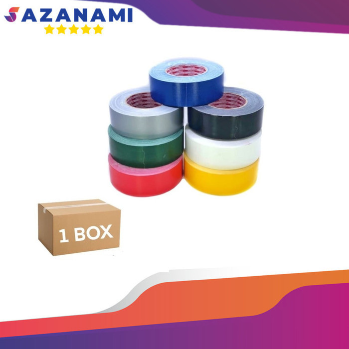 

1 Box Lakban Kain Hitam 2" Inch X 45M Sazanami Cloth Tape Warna (Gojek