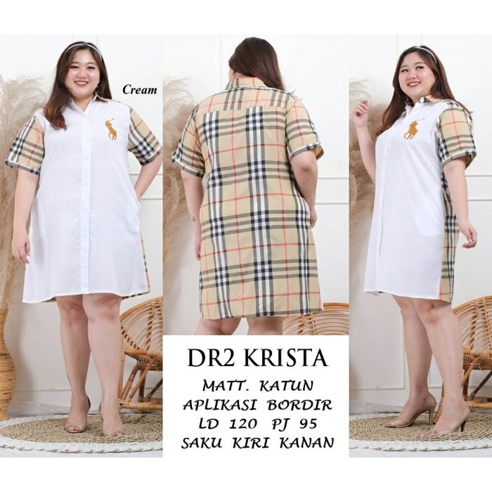 NEW Dress Jumbo Lengan Panjang DR2 Baju Tunik Wanita Bigsize