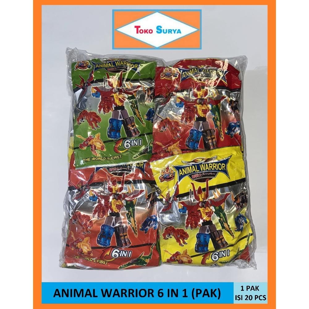 Cuci Gudang [Grosir] Sankie Animal Warrior 6 In 1 Mainan Robot Rakit Anak 1 Pak Isi 20 Pcs Harga Hem