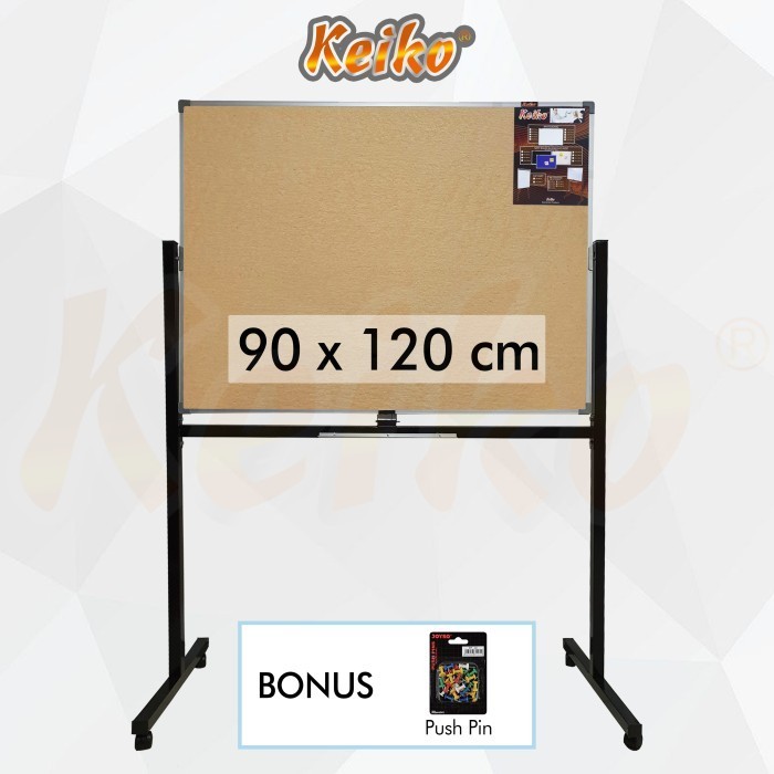 

Softboard Cork Pin Board / Papan Mading Standing Keiko 90 X 120 Cm