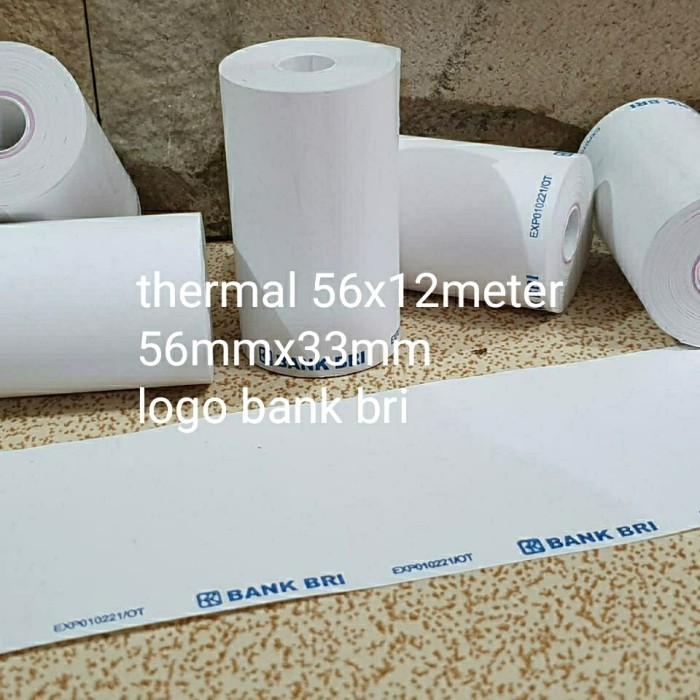 

Kertas Struk Kasir Paper Rol Logo Bank Bri 57X12Meter 57X33Mm Thermal