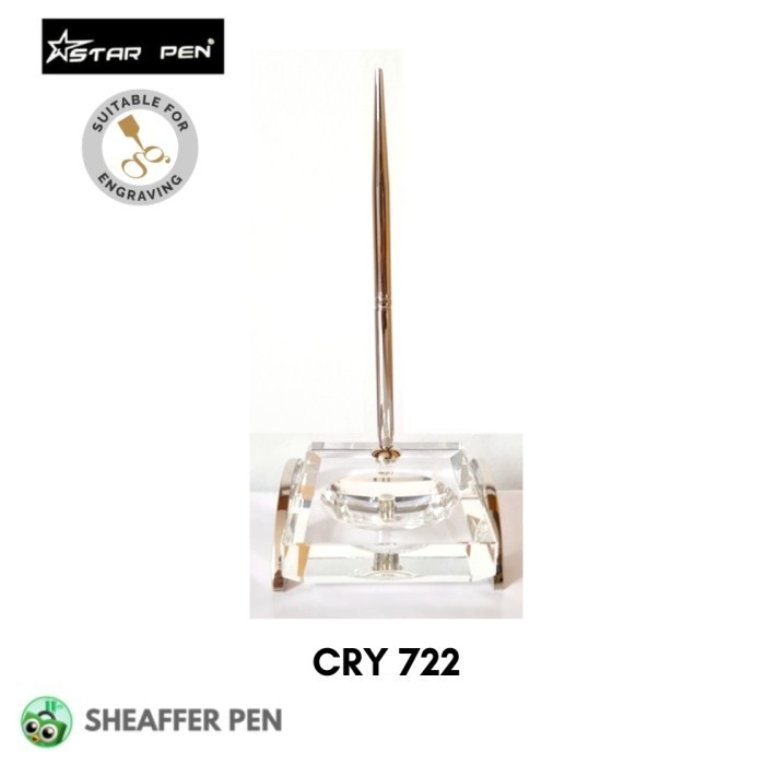 

Star Pen Crystal Pen Stand With Single Holder & Metal Ballpoint Pen