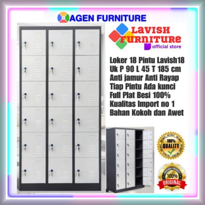 

Lemari Loker Cabinet 18 Pintu Full Plat Besi Smj 18