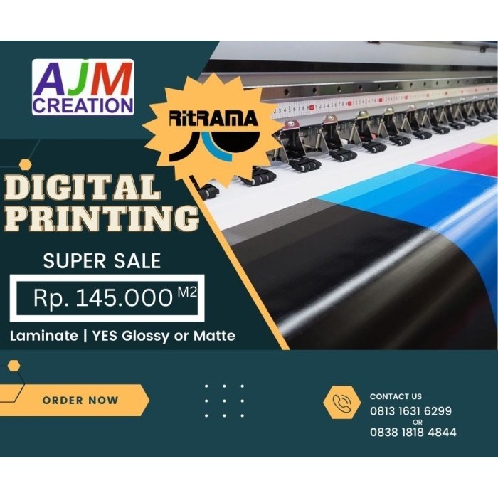 

Custom Digital Printing Sticker Ritrama Meteran Laminasi Terbaik