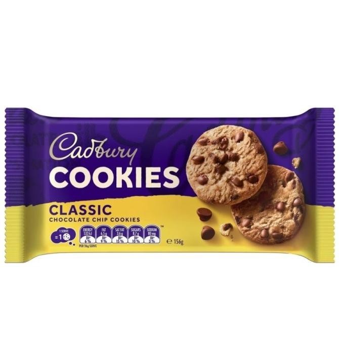 

Cadbury Classic Choc Chocolate Chip Cookies 156g Snack Coklat P52A