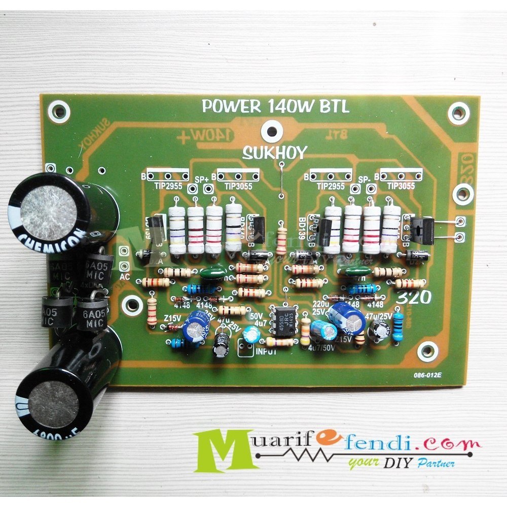 KIT DRIVER Power Amplifier BTL 140Watt plus Power supply SUKHOY 320