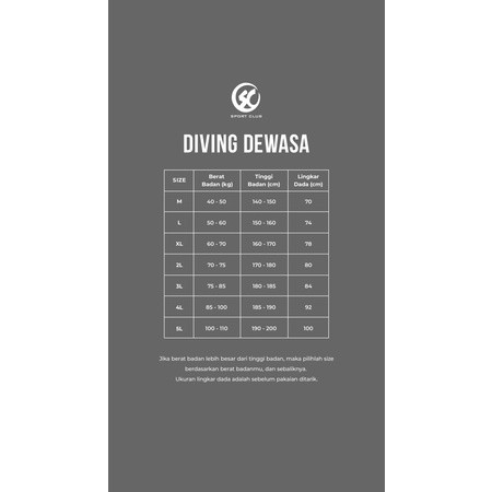 Baju Renang Diving Bercorak Tgn Pdk Sport Club Dv108