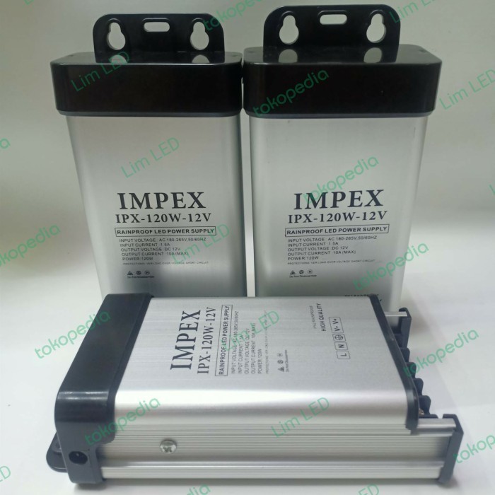 power supply rainproof IMPEX 10A 120W outdoor DC 12V promo