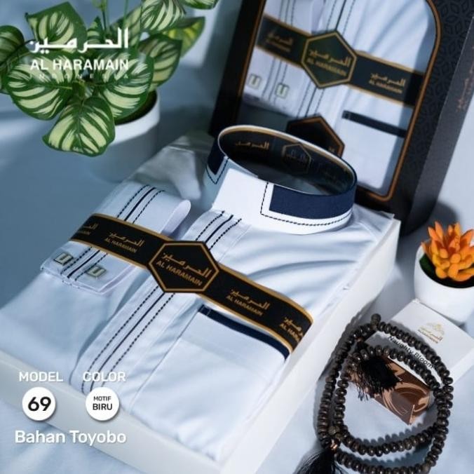 Promo  Jubah Haramain Premium Putih Manset/Gamis Haramain Lebaran 2024