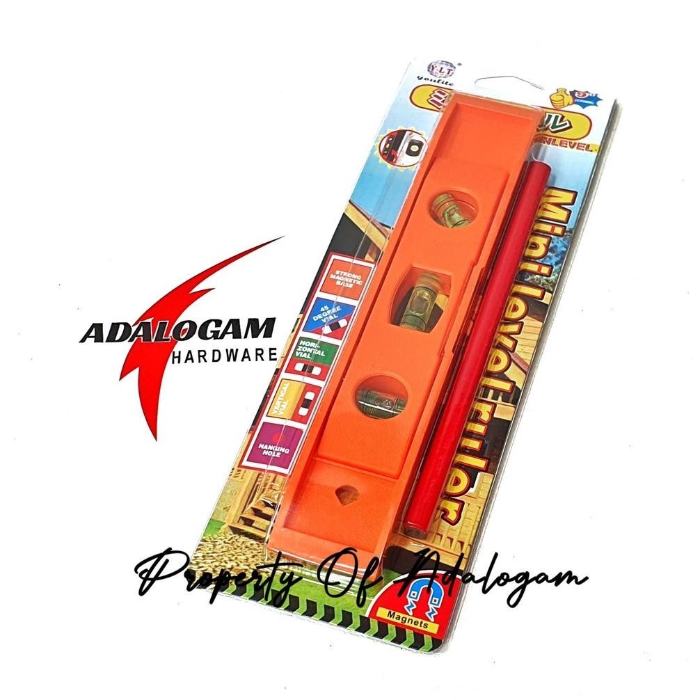 

Terbatas Waterpas Magnet 9 Inch Plus Pencil Tukang - Waterpass Torpedo ||