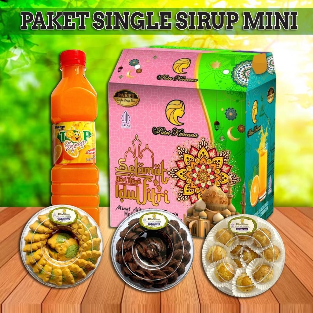 

MJS AS888 - PROMO KUE LEBARAN PUTRI KENCANA PAKET SINGLE SIRUP MINI 4 IN 1 ISI 3 TOPLES PLUS 1 SIRUP