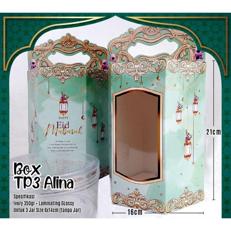 

MJS Dus Box Kue Kering Lebaran THR Kastengel Nastar Muat Untuk 3 Toples 500gr Harga 1pcs Duplex