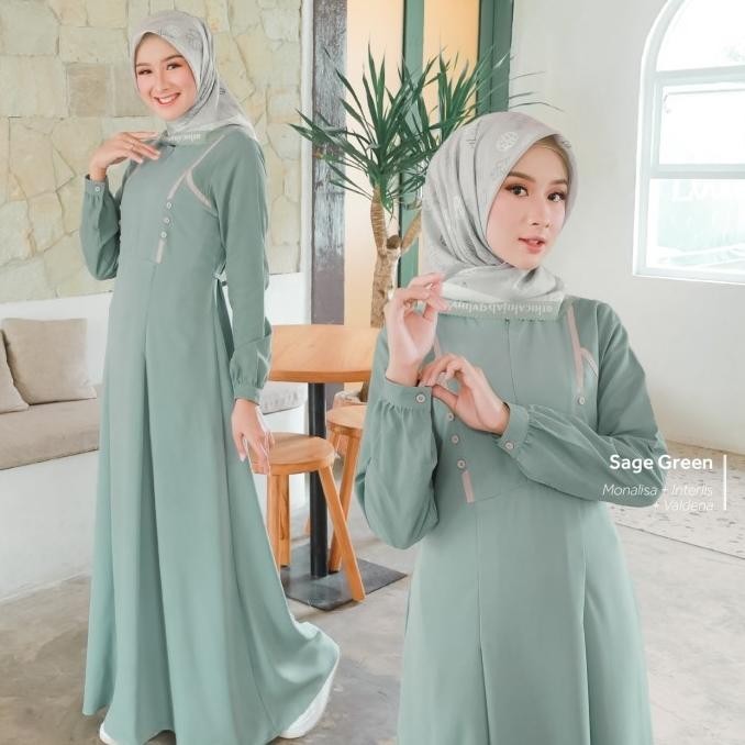 Gamis Ethica Ayumi 384 Sage Green Original
