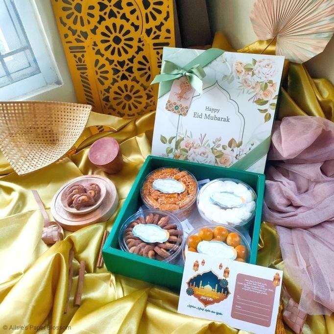 

Parsel Lebaran Premium Kue Kering - Hampers Idul Fitri Ramadan - 2 Toples, Turqoise Floral JS99