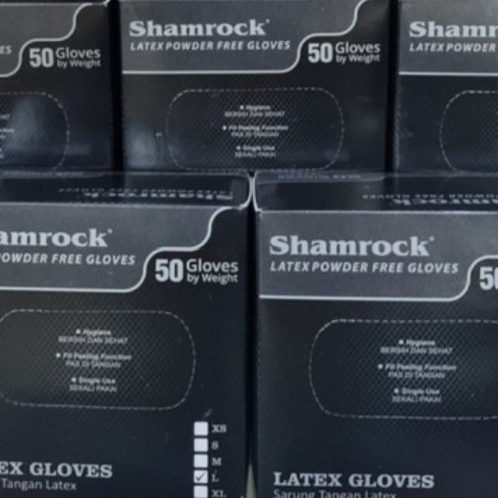 Handscoon Latex Hitam Shamrock Sarung Tangan Latex Glove Hitam